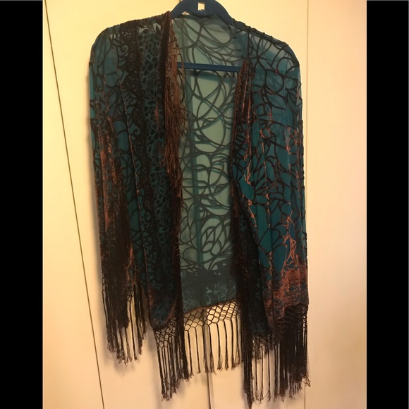 Sweaters - Vintage Boho Festival Tassel Sleeved Shawl